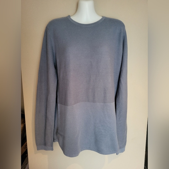 NEW   Kersh Textured Blue Ligh Knit Sweater, Size Small - Picture 2 of 5
